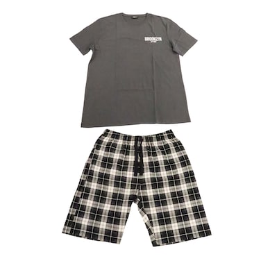 La Collection Men Pajama Set - Large - Dark Grey - 52025