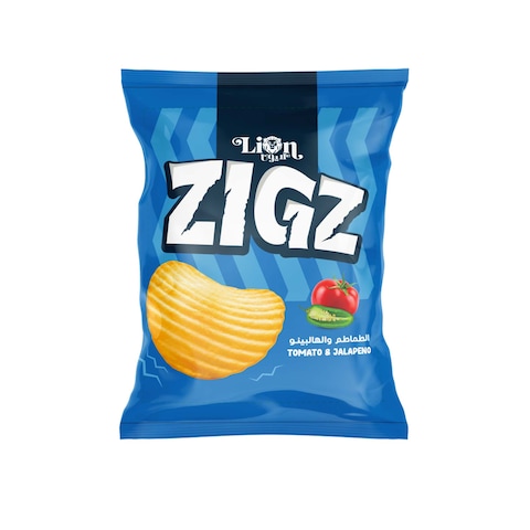 Lion Zigs Potato Chips with Tomato and Jalapeno Flavor - 55 gram