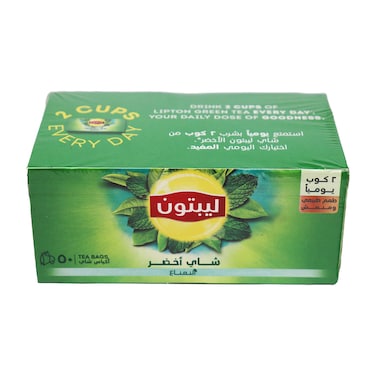 شاي أخضر بالنعناع ليبتون - 25 فتلة