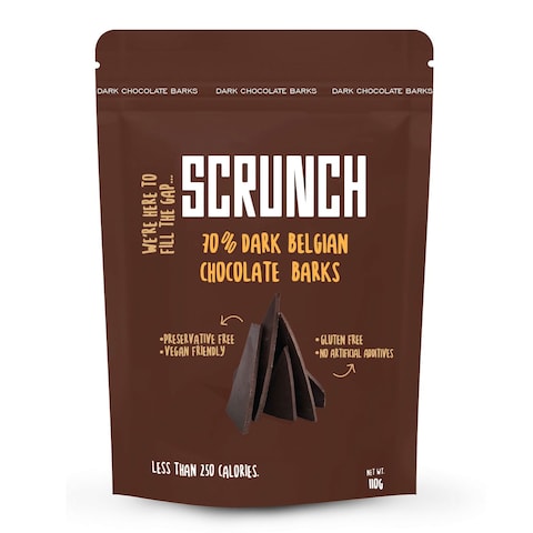 Scrunch 70% Dark Belgian Chocolate Barks - 110 gm