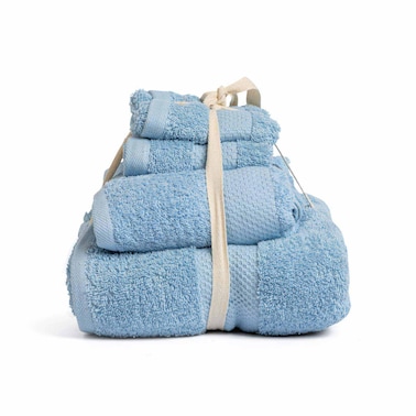 Mehalla Plain Towel Set - 4 Pieces - Blue