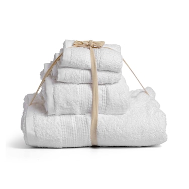 Mehalla Plain Towel Set - 4 Pieces - White