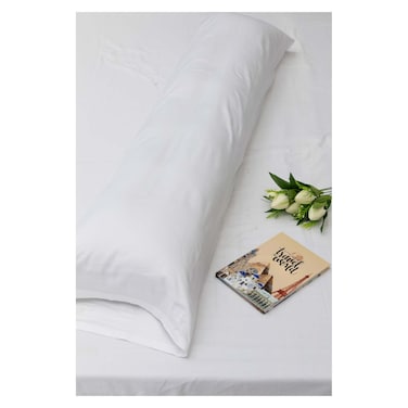 طقم غطاء وسادة محلة طويل - ابيض