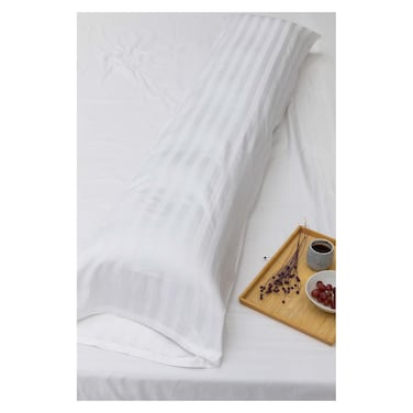 Mehalla Long Pillow Case Satin Set King - 2cm- White
