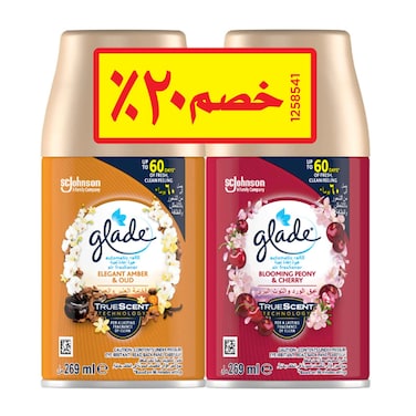 عبوة إعادة تعبئة معطر جو جليد عود ديزاير - قطعتان + عبوة إعادة تعبئة معطر جو عبق الورد - 269 مل