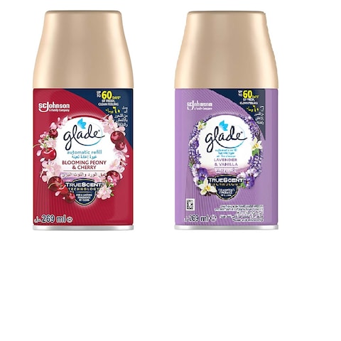 عبوة إعادة تعبئة معطر جو جليد لافندر - قطعتان + عبوة إعادة تعبئة معطرعبق الورد - 269 مل