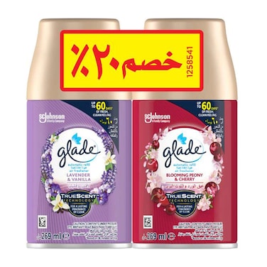 عبوة إعادة تعبئة معطر جو جليد لافندر - قطعتان + عبوة إعادة تعبئة معطرعبق الورد - 269 مل