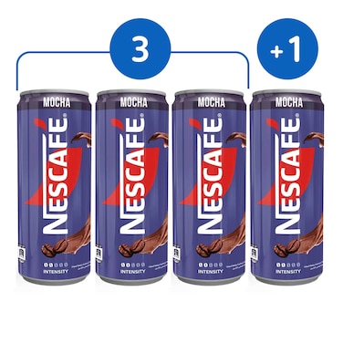 قهوة مثلجة نسكافيه موكا - 220 مل - 3+1 قطع