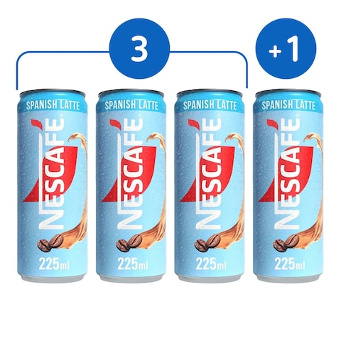 Nescafe Spanish Latte Iced Coffee - 225 ml - 3+1 Pieces