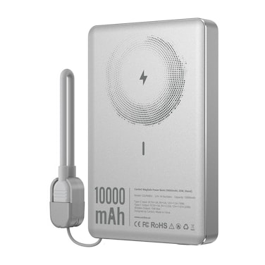 باور بانك كاردو لاسلكي سريع - 10000 مللي أمبير 20 واط - فضي