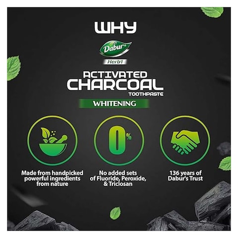 Dabur Herb&#39;l Charcoal Toothpaste - 140gm
