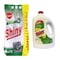 Shiny Automatic Powder Detergent - 8+1 Kg + Dishwashing Liquid with Yellow Lemon Scent - 4 Liter