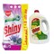 Shiny Automatic Powder Detergent with Lavender Scent - 8+1 Kg + Dishwashing Liquid with Yellow Lemon Scent - 4 Liter