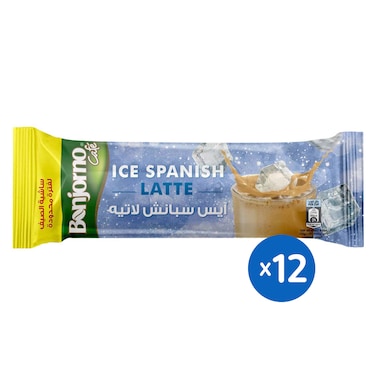 قهوة مثلجة بونجورنو بنكهة السبانش لاتيه - 20 جم - 12 كيس