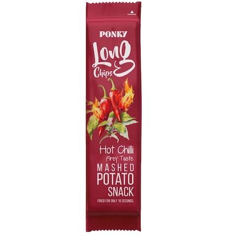 Ponky Long Potato Chips Hot Chili - 75gm