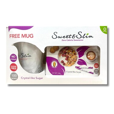 Sweet and Slim Zero Calorie Sweetener - 100 Sachets + Mug
