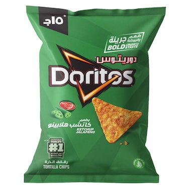 سناكس دوريتوس المدخنة بنكهة الكاتشب والفلفل الحار - 95 جرام