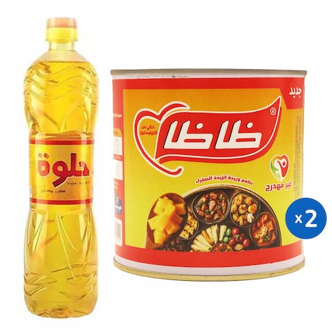 سمن نباتي ظاظا 350 جرام * قطعتين + زيت حلوة - 700 مللي