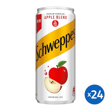 مشروب شويبس الغازي بنكهة التفاح - 300 مل - 24 علبة