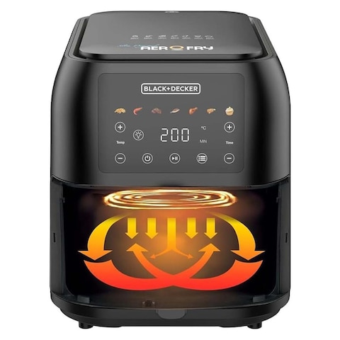 قلاية هوائية بلاك + ديكر 8 لتر 1700 وات ديجيتال - اسود - SAF80W-B5