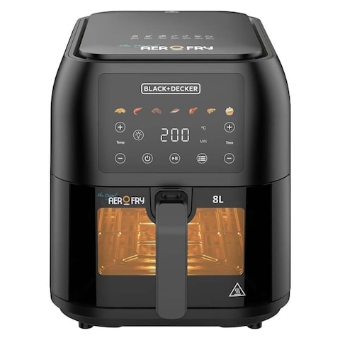 قلاية هوائية بلاك + ديكر 8 لتر 1700 وات ديجيتال - اسود - SAF80W-B5