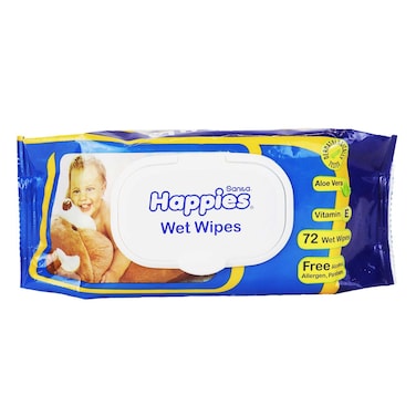 Happies Baby Wet Wipes - 72 Pieces