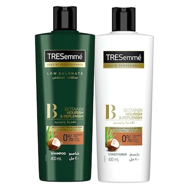 عبوة مزدوجة تريسمي منخفض الكبريتات من الشامبو والبلسم مع حليب جوز الهند - 400 مل
