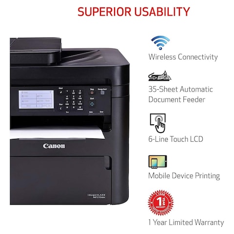 Canon i-SENSYS All in One Wireless Laser Printer - Black- MF275DW