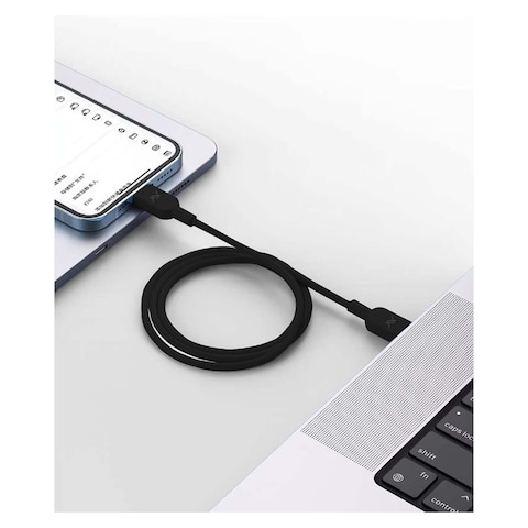 كابل شحن سريع لافينتو USB-C إلى USB-C بقوة 60 وات 1 متر - أسود - MP39B