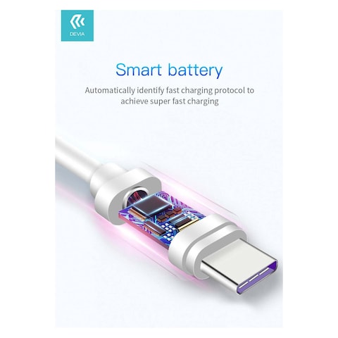 كابل ديفيا ستار سيريز من USB-C إلى لايتنينج 27 وات 1.5 متر - أبيض - MP82W