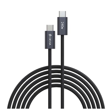 كابل ديفيا فائق السرعة من USB-C إلى USB-C بقوة 240 واط 48 فولت 5 أمبير طول 2 متر - أسود - MP822