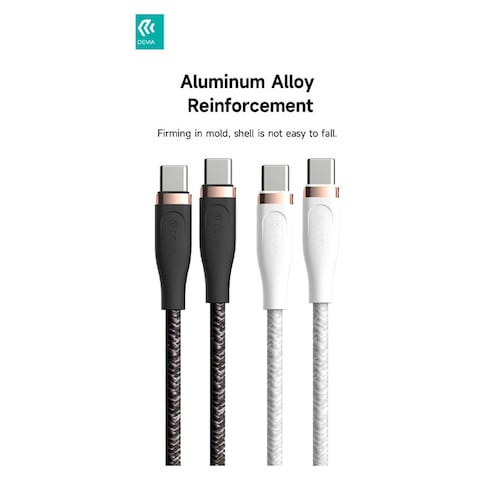 كابل ديفيا ستار سيريز من USB-C إلى USB-C بقوة 3 أمبير 60 واط 1.5 متر - أبيض - MP815
