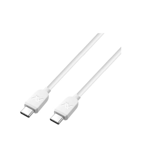 L&#39;avvento Fast Charging Cable from USB-C to USB-C 60 Watt 1 Meter - White - MP39W