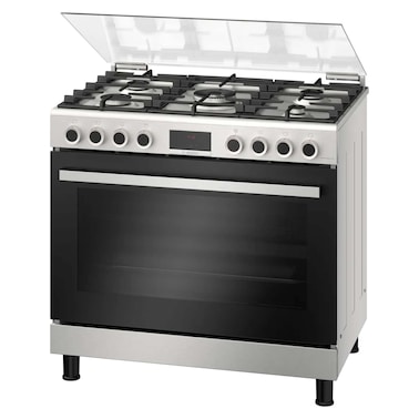 Bosch Series 6 Gas Cooker 90 Cm 5 Burners Digital - Stainless Steel - HGX3G8W50S