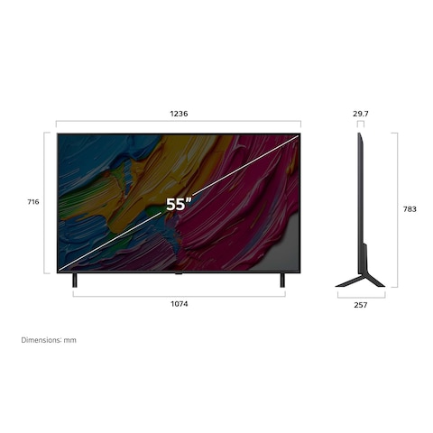 تليفزيون ال جي 55 بوصة كيو نيد 4K فائق الدقة سمارت مدعم بالذكاء الاصطناعي - 55QNED80A6A