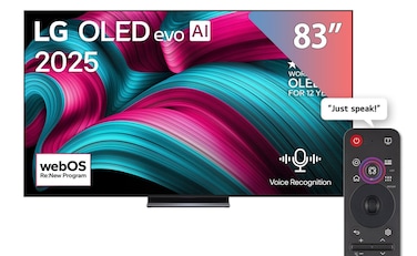 تليفزيون ال جي 83 بوصة أوليد أيفو 4K فائق الدقة سمارت مدعم بالذكاء الاصطناعي - OLED83C56LA