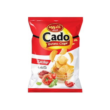 رقائق بطاطس كادووه بالكاتشب - 90-100 جم