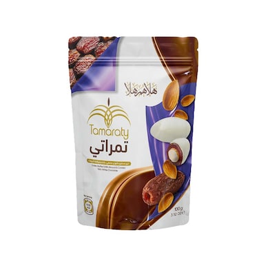 Tamraty Dates stuffed with Almond Coated with White Chocolate - 100 gm