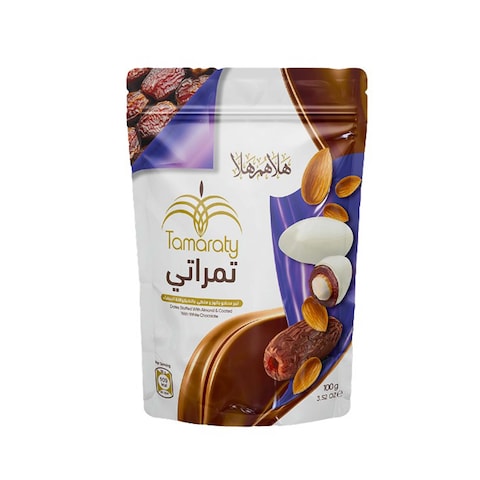 كيس تمر تمراتي باللوز والشوكولاتة البيضاء - 100 جرام