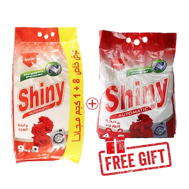 مسحوق غسيل شاينى أوتوماتيك برائحة الورد - 9 كجم + مسحوق غسيل شاينى أوتوماتيك برائحة الورد - 4 كجم