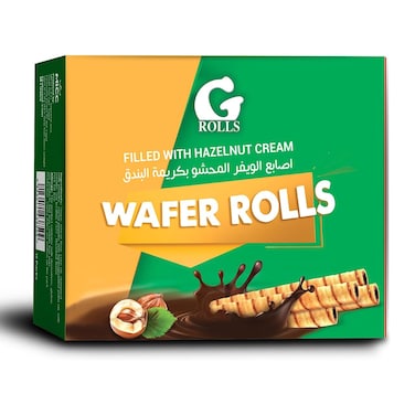 لفائف الويفرجى المحشوة بكريمة البندق - 12عبوه