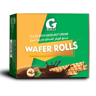 لفائف الويفرجى المحشوة بكريمة البندق