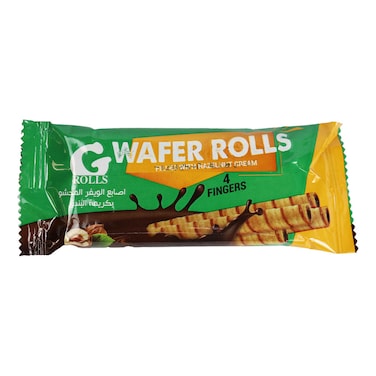 ويفرجي رولز محشوة بكريمة البندق - 4 أصابع