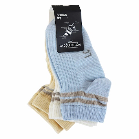 La Collection Baby Socks 2-4 Years - 3 Pairs - Multiple Colors