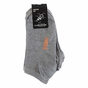 La Collection Kids Short Socks 8-10 Years - 5 Pairs - Grey
