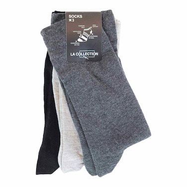 طقم شرابات طويلة لا كوليكشن للرجال - 3 أزواج - ألوان متنوعة