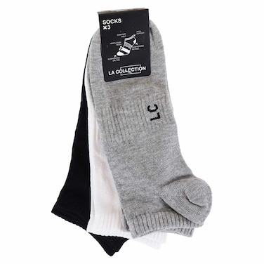 طقم شرابات قصيرة لا كوليكشن للرجال - 3 أزواج - ألوان متنوعة