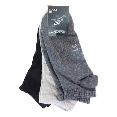 La Collection Men Short Socks - 3 Pairs - Multiple Colors