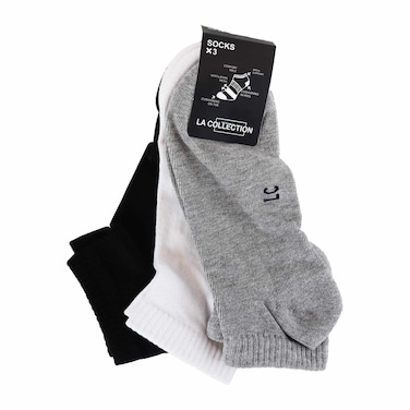 طقم شرابات قصيرة لا كوليكشن للرجال - 3 أزواج - ألوان متنوعة