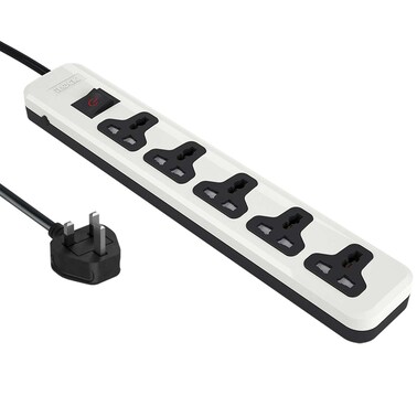 Electric Power Strip 5 Socket 1.5 Meter - White